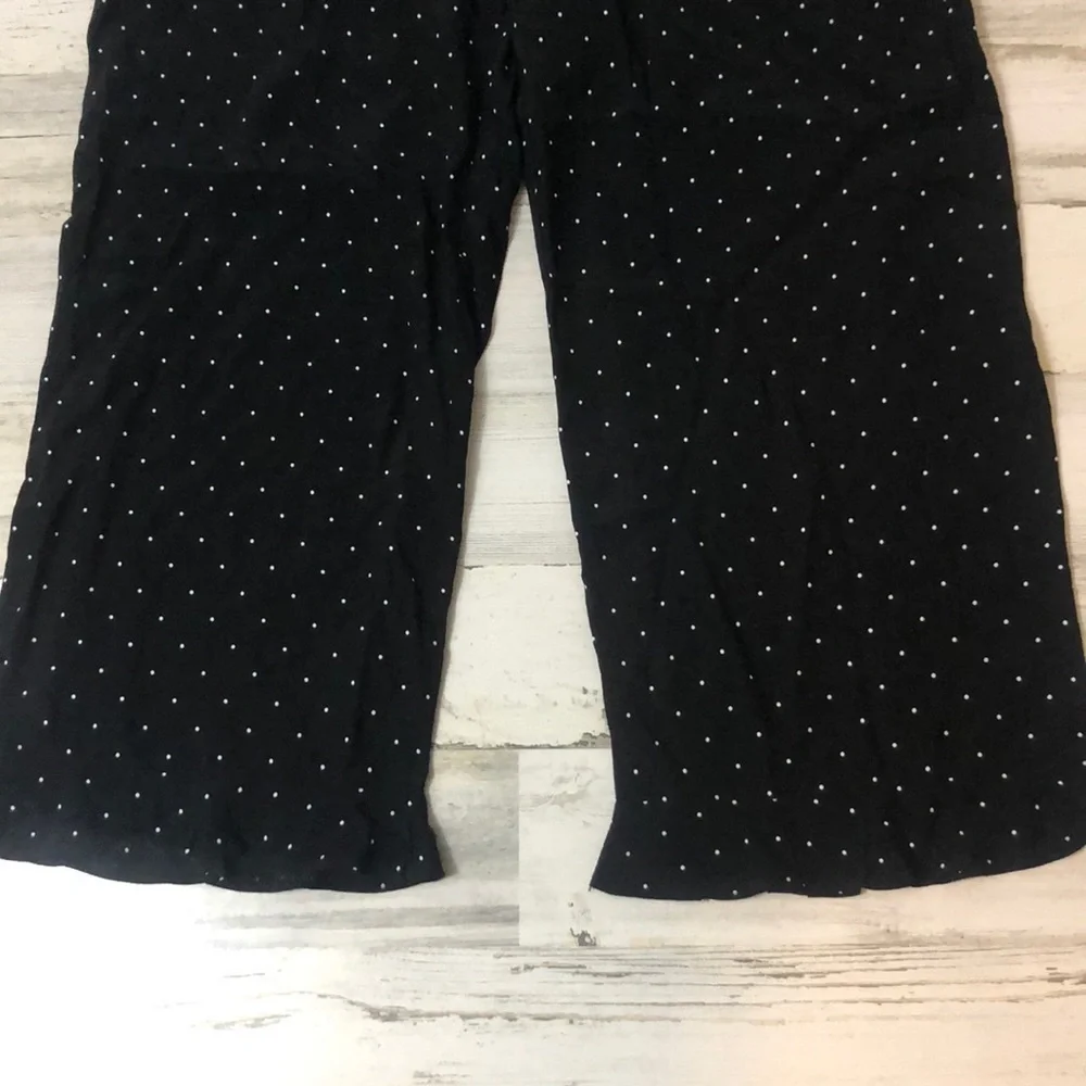 Loft Black Pants Polka Dot Pants Pockets Flare Small NWT